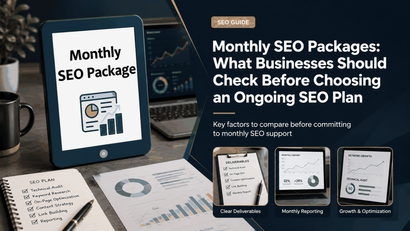 Monthly SEO Packages comparison for ongoing business SEO planning and reporting