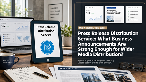Press Release Distribution Service guide for newsworthy business announcements and media distribution